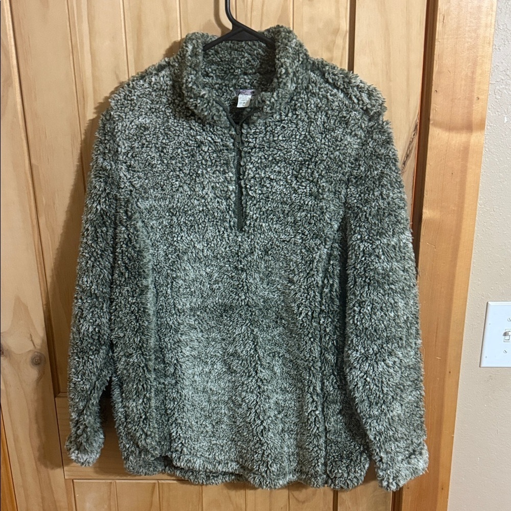 Blossom by P Cozy Green Sherpa Pullover
